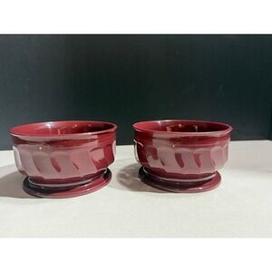 Turnbury by Dinex Maroon Insulated Pedestal Bowls Set of 2 Burgundy 3300 USA